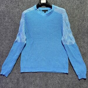 INC International Concepts Sweater Womens L Blue Knit Pullover Long Sleeve